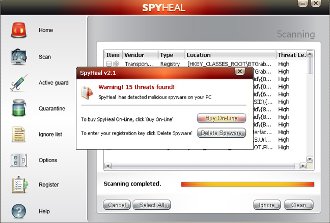 Detect and remove SpyHeal