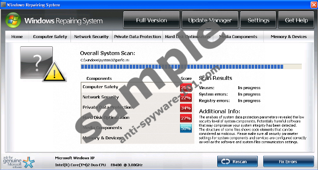 Windows Repairing System removal